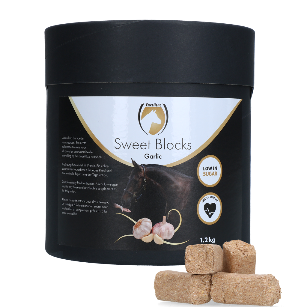 Excellent Horse Sweet Blocks Knoblauch – Pferde-Leckerlis in Pelletform 1,2 kg