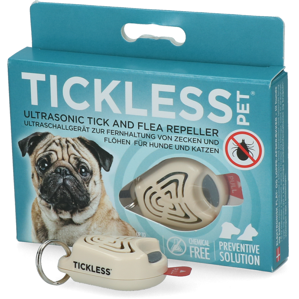 Tickless Pet Ultraschall Zeckenschutz für Hunde & Katzen – 6 Monate | Beige
