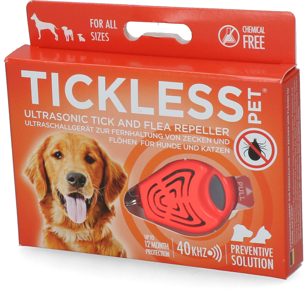 Tickless Pet Ultraschall Zeckenschutz für Hunde & Katzen – 6 Monate | Orange