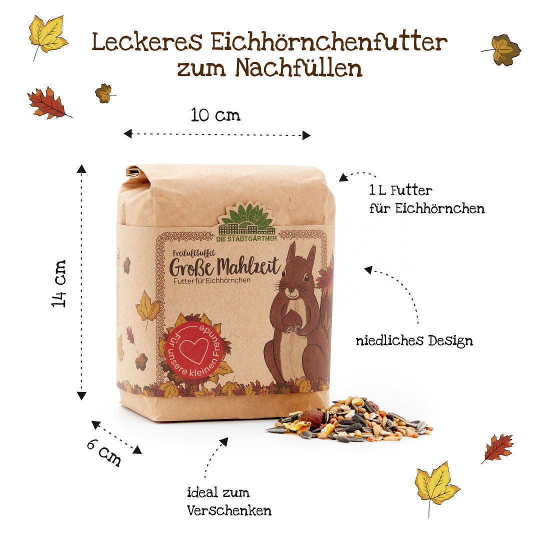 Große Mahlzeit – 1 L Eichhörnchenfutter - TierVita