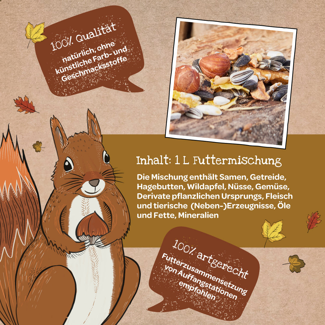Große Mahlzeit – 1 L Eichhörnchenfutter - TierVita