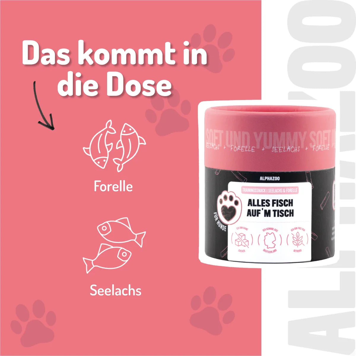 Alles Fisch Auf'm Tisch – Softsnack für Hunde, Seelachs & Forelle, getreidefrei