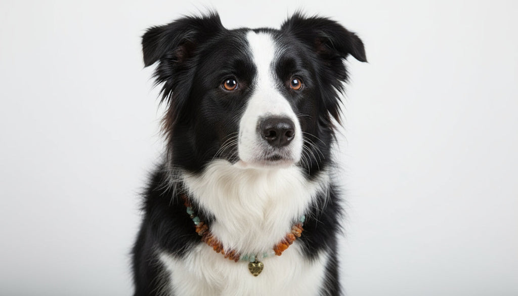 Hunde Bernsteinkette mit Jade Länge 41cm - TierVita