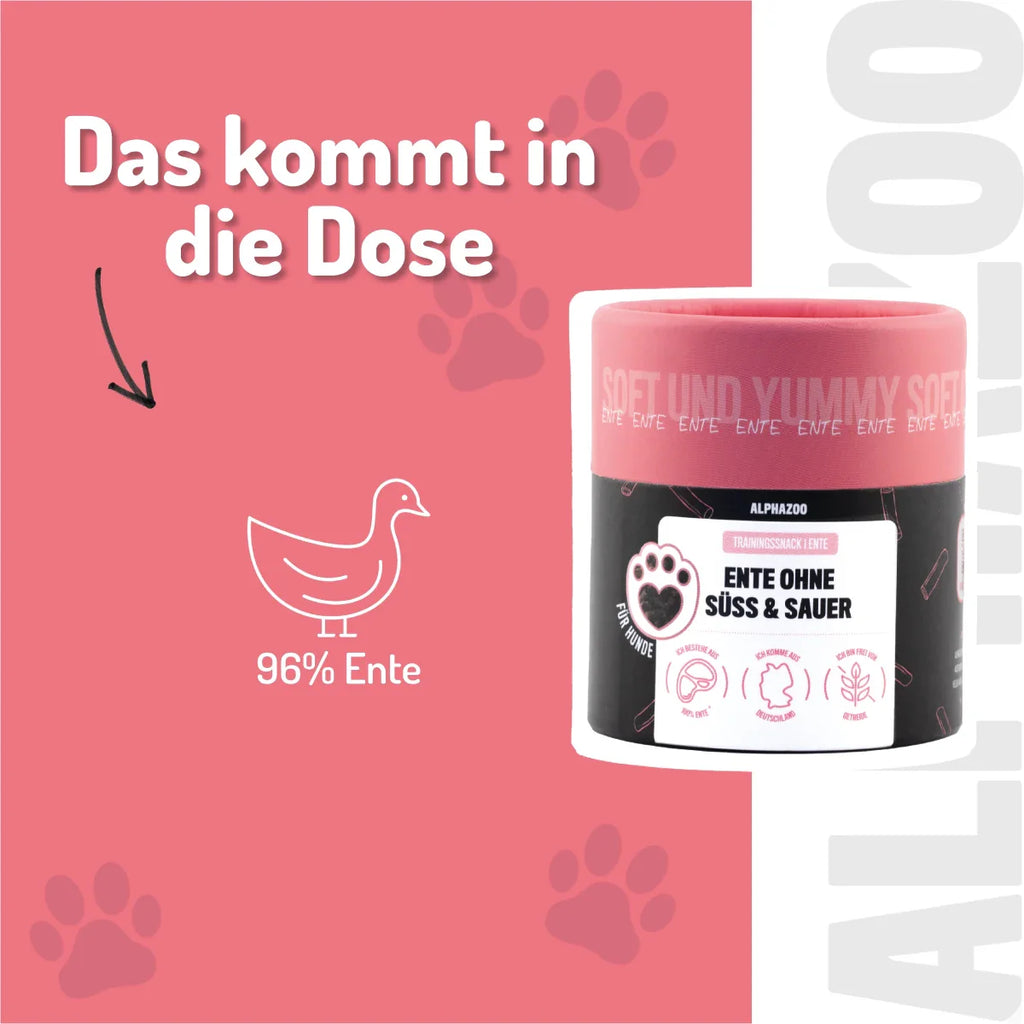 Ente Ohne Süß & Sauer – Softsnack für Hunde, 96% Ente, getreidefrei