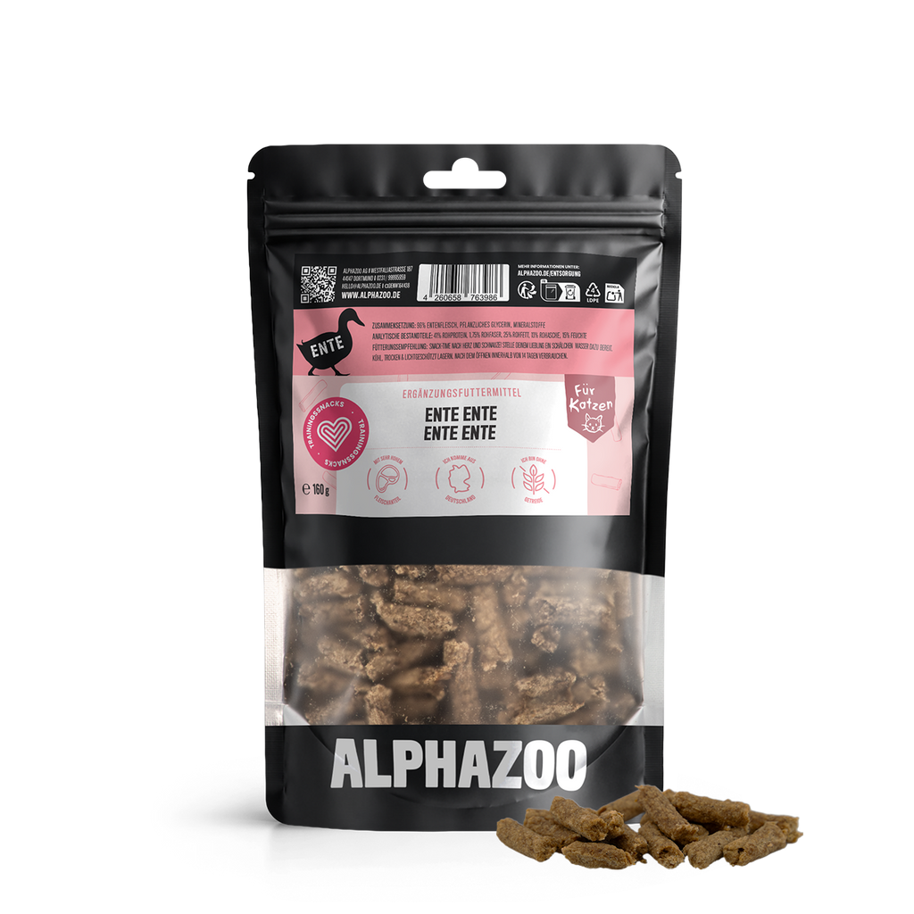 Ente Ente Ente Ente – Softsnack für Katzen, 96% Ente, getreidefrei