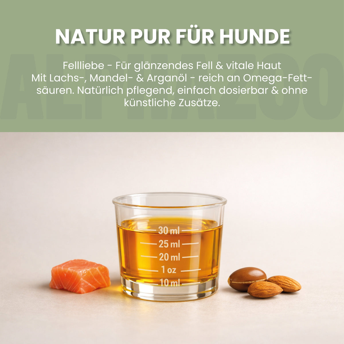 Fellliebe Futteröl für Hunde – Lachs, Mandel & Argan kaltgepresst