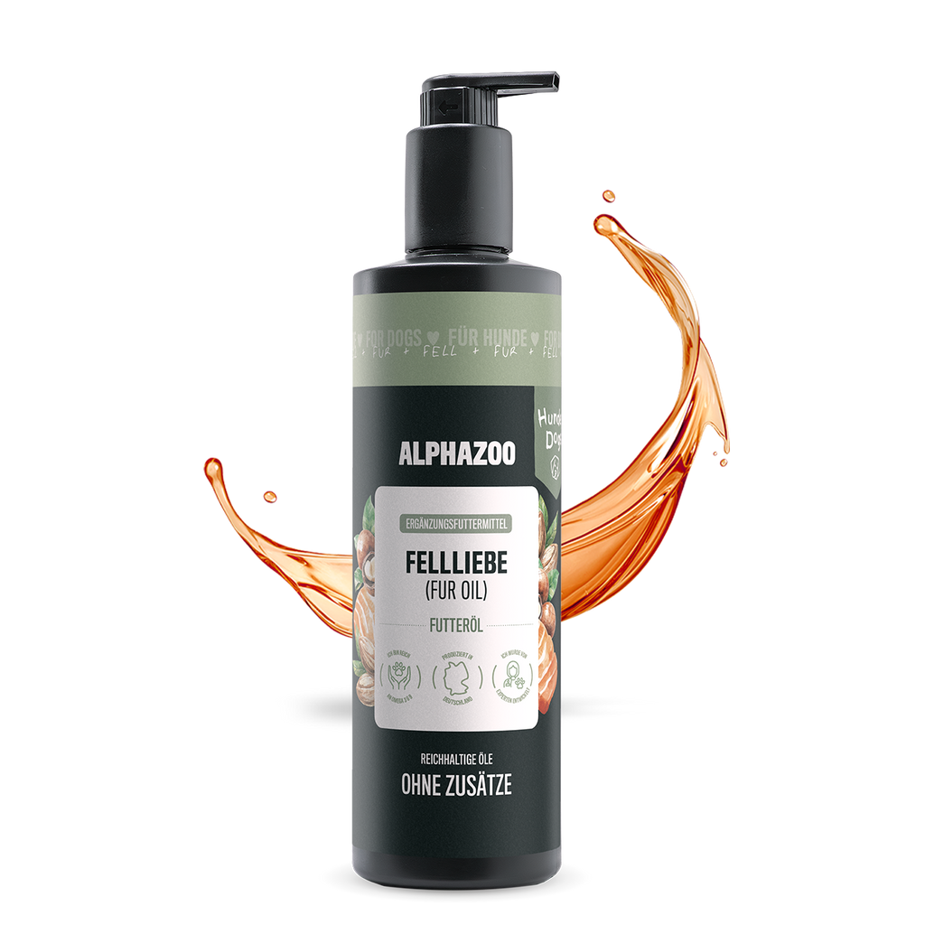 Fellliebe Futteröl für Hunde – Lachs, Mandel & Argan kaltgepresst