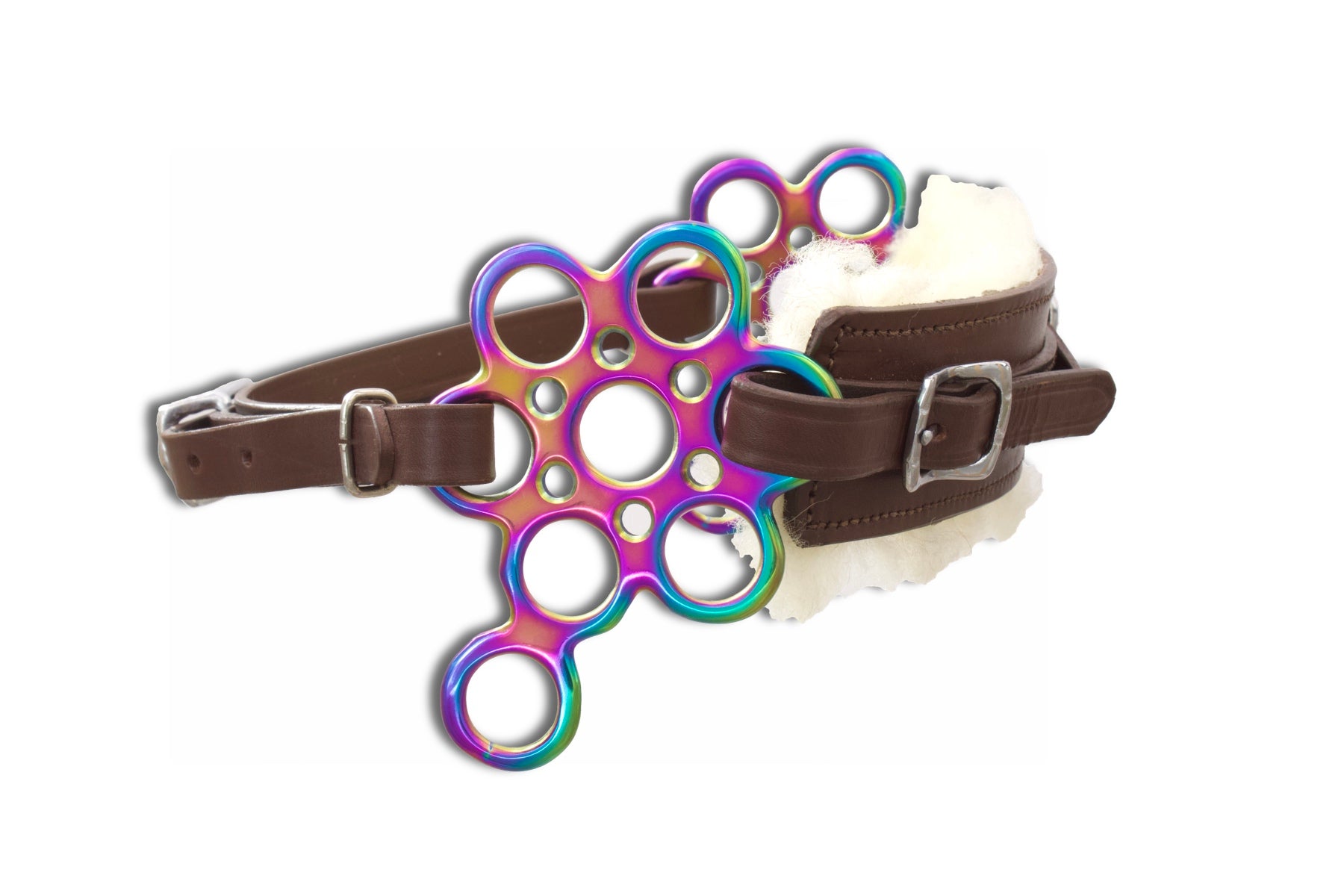 Hackamore Flower rainbow, echt Lammfell, braun-bunt