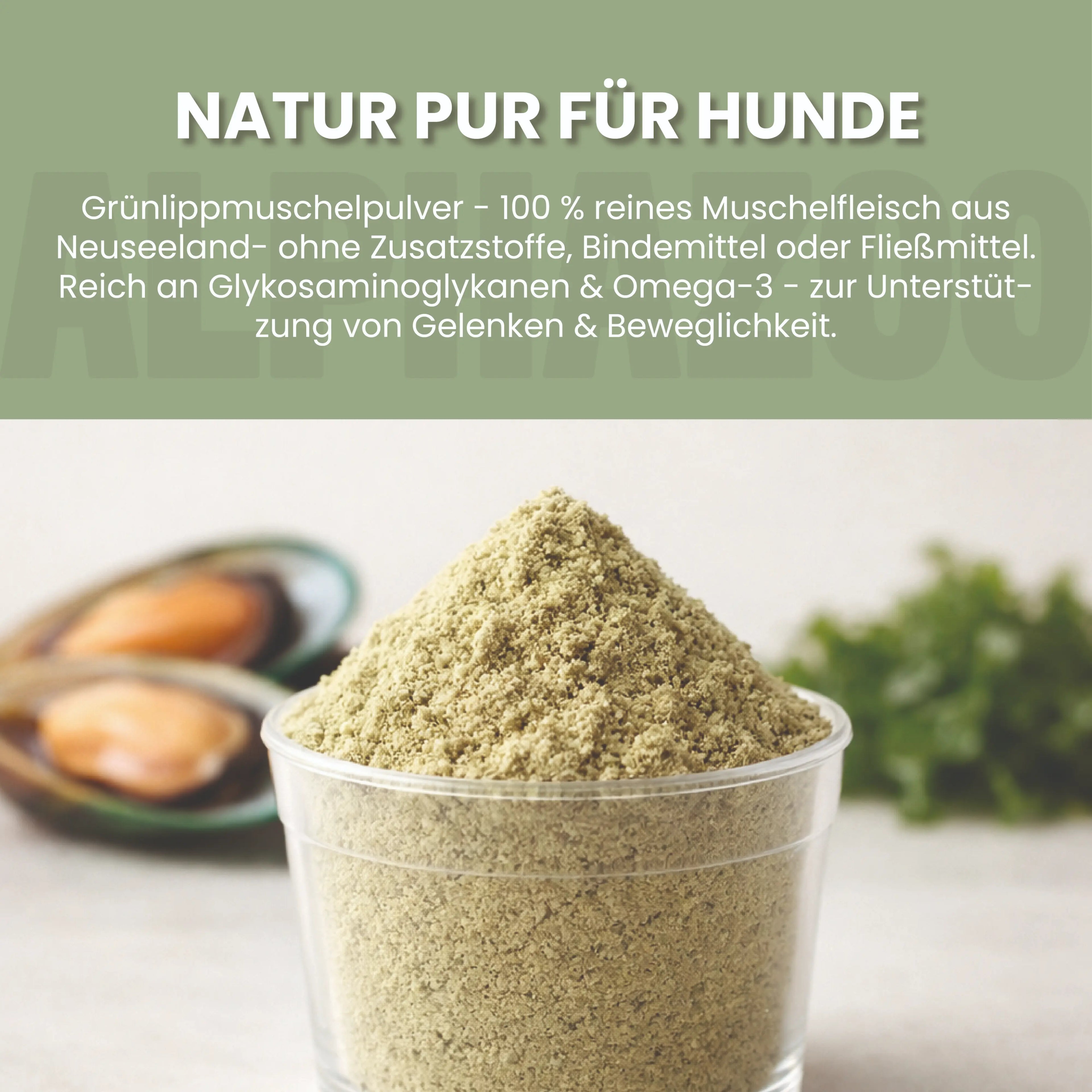 Grünlippmuschel-Pulver für Hunde & Katzen – 100% Vollfettqualität aus Neuseeland