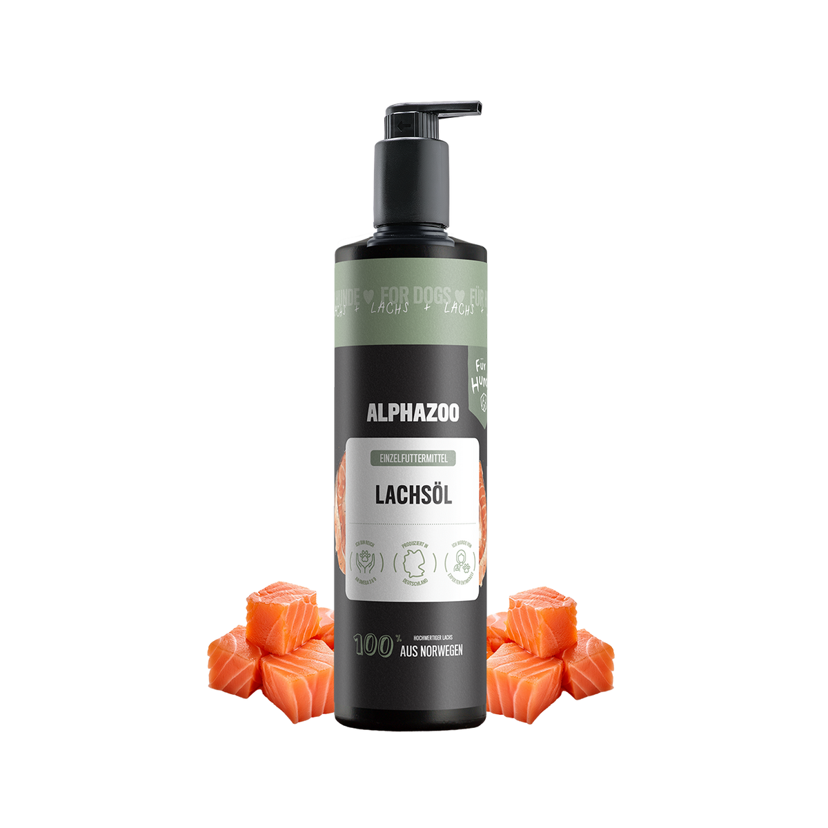 Lachsöl für Hunde – EPA & DHA aus norwegischem Lachs, 100ml & 250ml