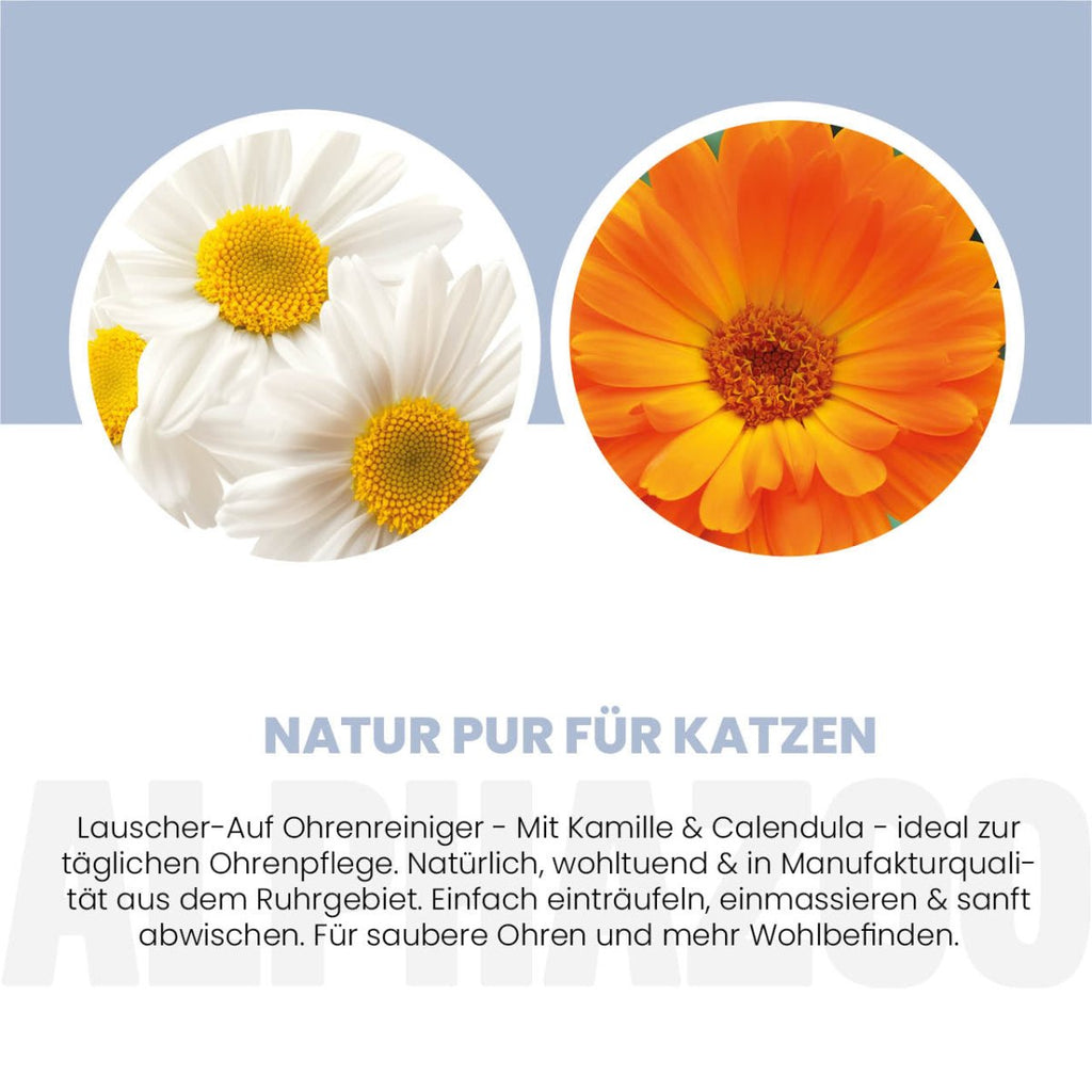 Lauscher-Auf Ohrenreiniger für Katzen – pflanzlich mit Kamille & Calendula