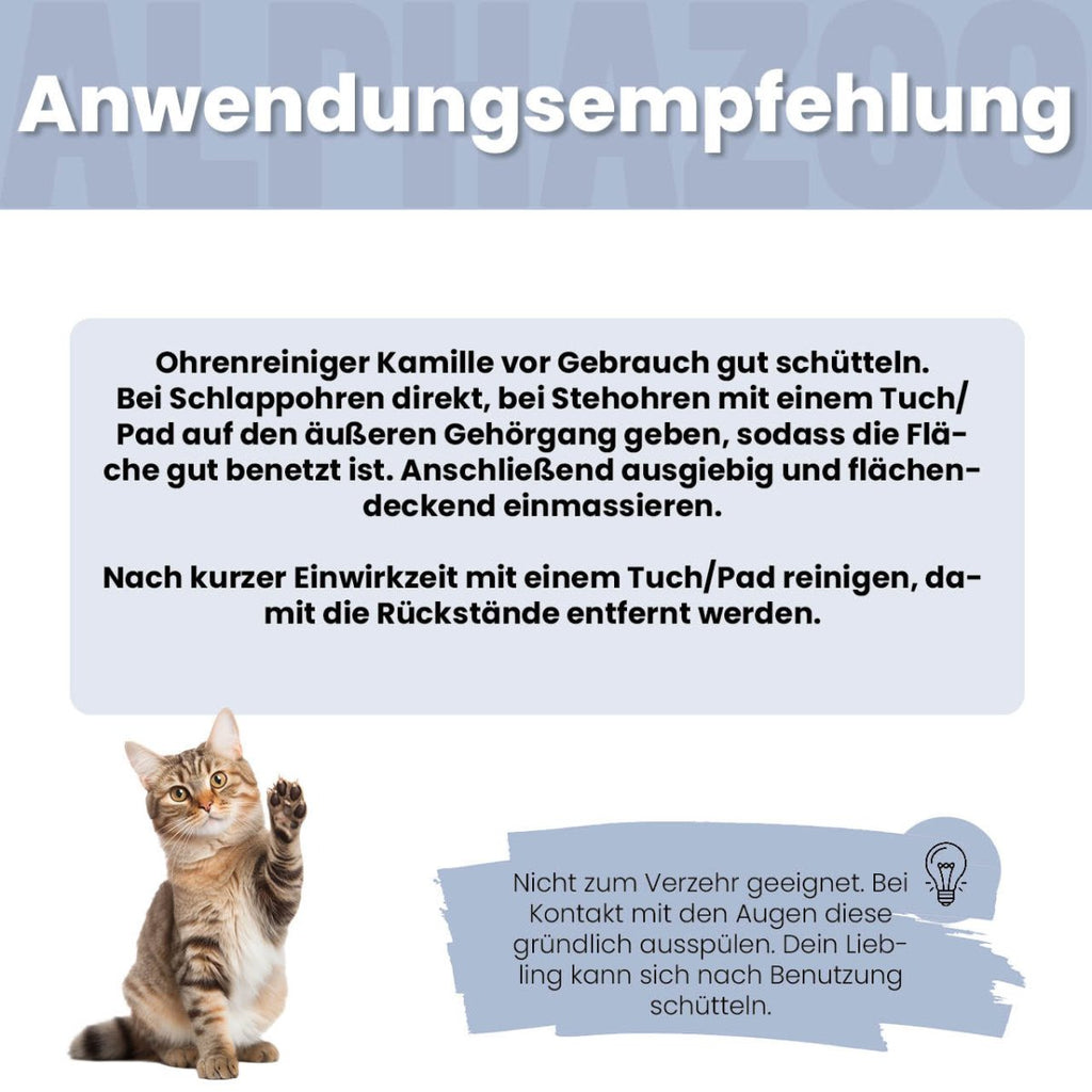 Lauscher-Auf Ohrenreiniger für Katzen – pflanzlich mit Kamille & Calendula