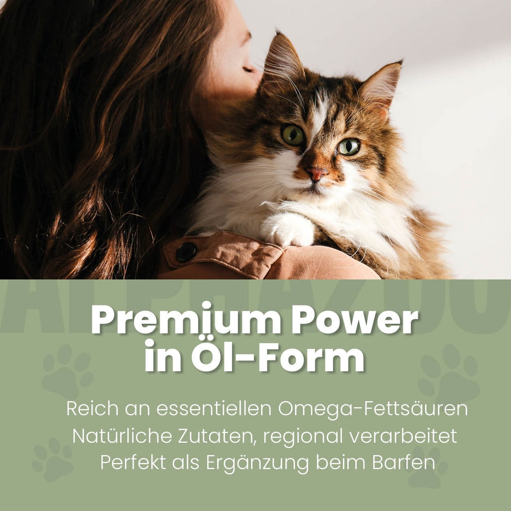 Leinöl für Katzen – kaltgepresst, 56% Omega-3, 100ml & 250ml