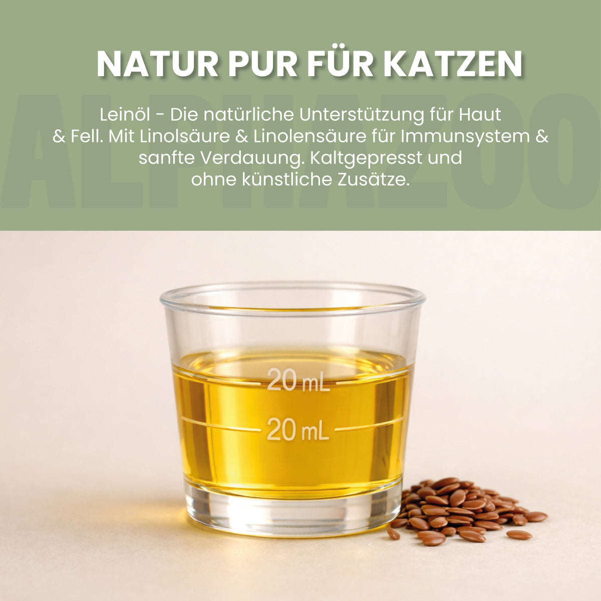 Leinöl für Katzen – kaltgepresst, 56% Omega-3, 100ml & 250ml