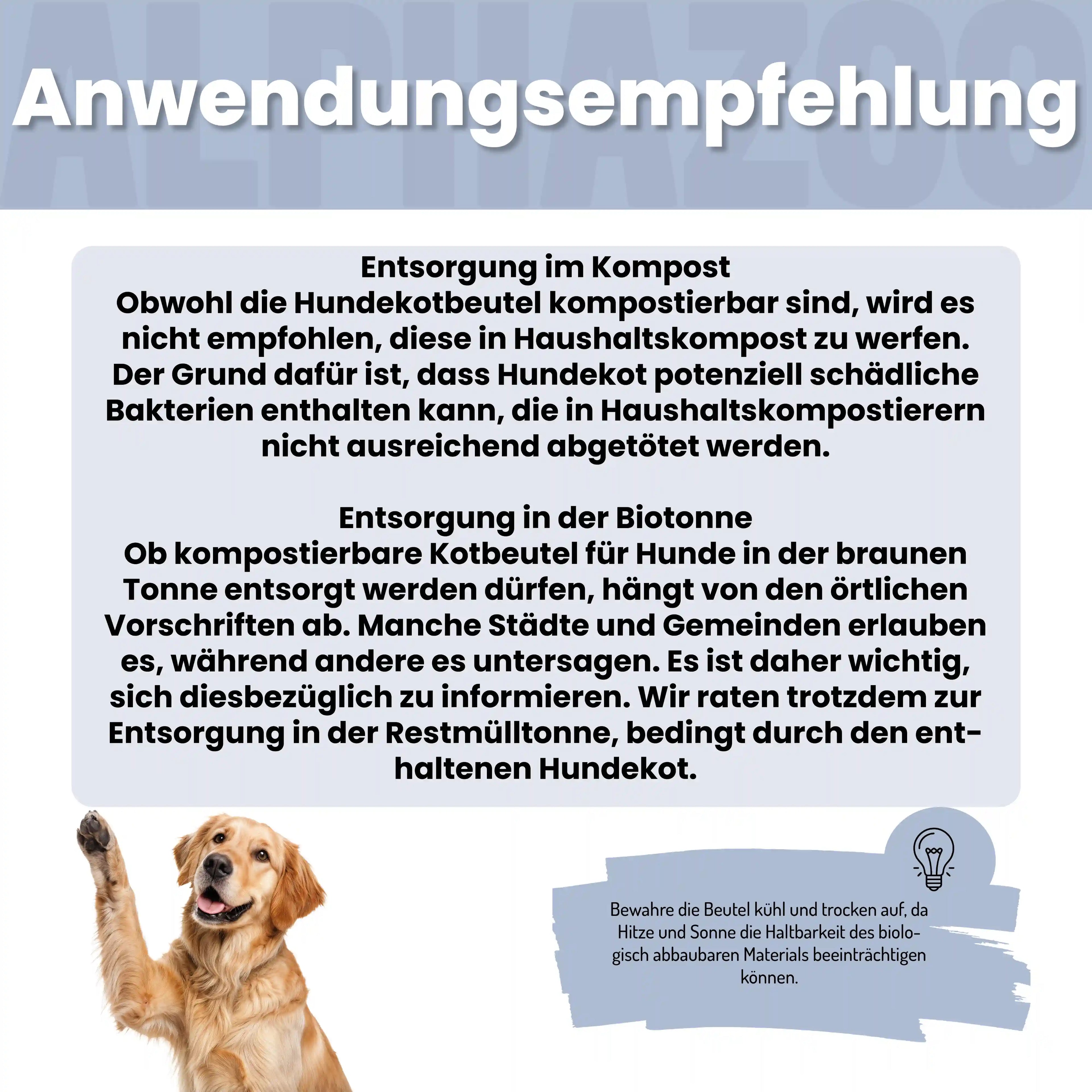 Pupssäckchen Kotbeutel – biologisch abbaubar, reißfest & auslaufsicher