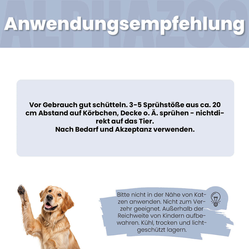 Seelenruhe Körbchenspray für Hunde – mit Baldrian & Lavendel bei Stress & Angst