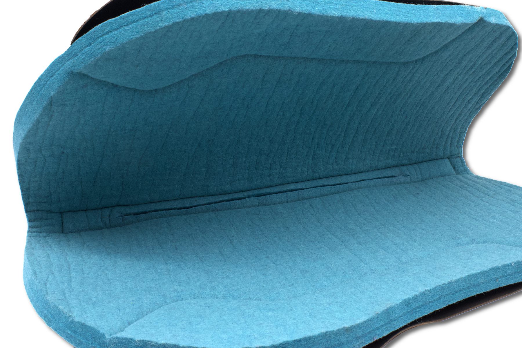 Western Filzpad türkis roundskirt kurz mit dunkelbraunem Leder 73 x 79 cm,