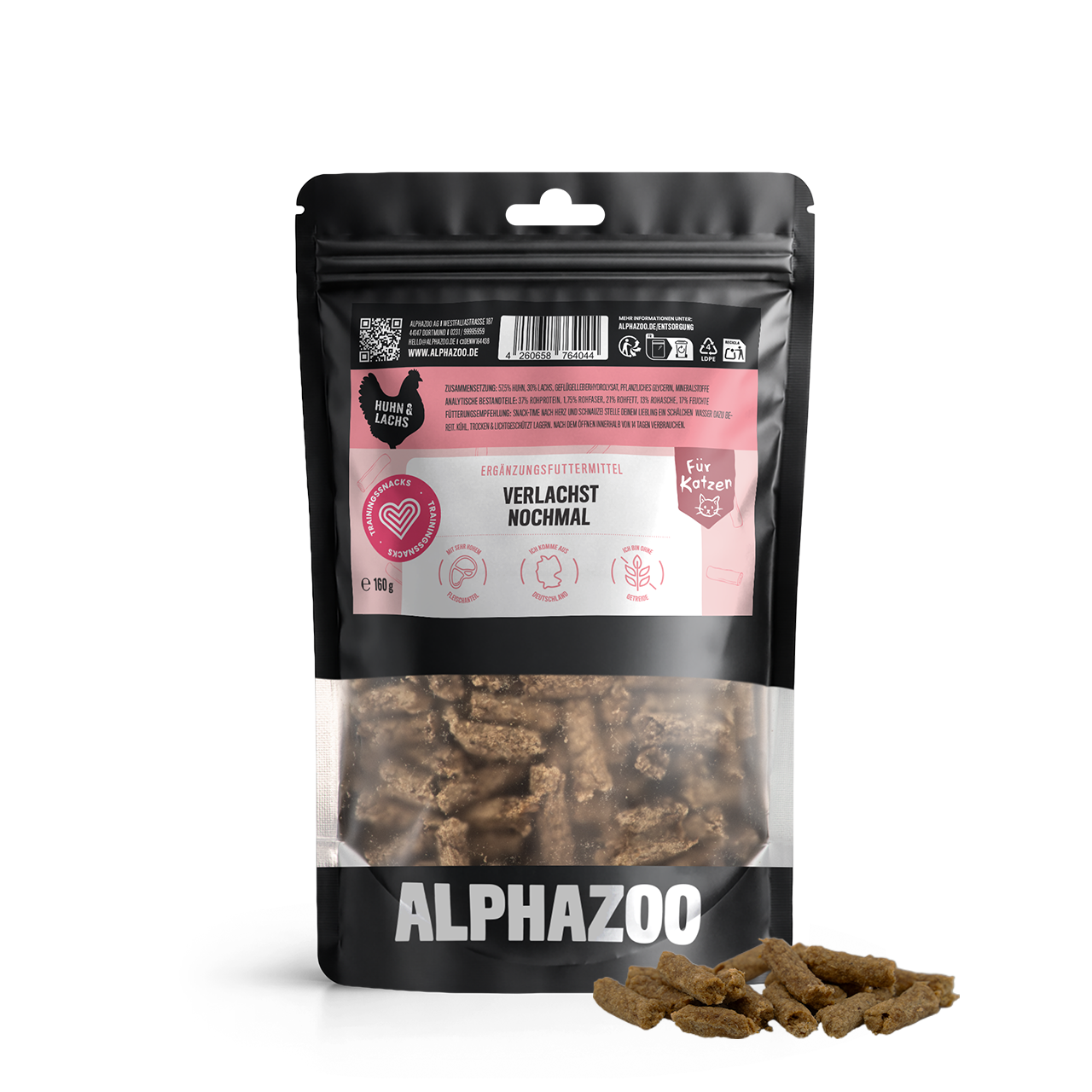 Verlachst Nochmal – Softsnack für Katzen, Lachs & Huhn, getreidefrei