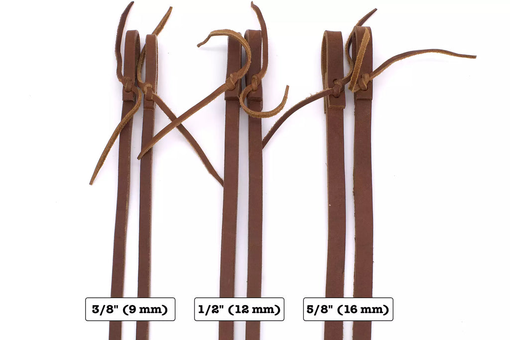 Lederzügel mit schweren Enden, extra heavy split reins, braun,