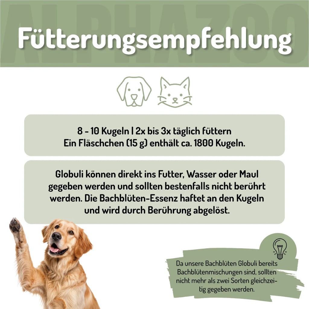 Bachblüten Globuli für Hunde & Katzen – Seelenruhe bei Angst & Stress | 15g